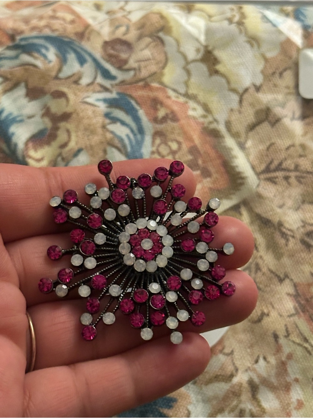 Handcrafted Pink Crystal Burst ring - Women Jewelry